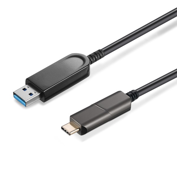 USB 3.0 AOC, Type-A Male to Type-C Male, Hybrid 5Gbps USB 3.0 Active Optical Cable