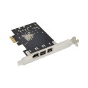 PCIe x1 3-port 2b 1a 1394 FireWire Card, 2 FireWire 800 Port & 1 FireWire 400 Port