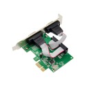 PCIe x1 2-port DB9 RS232 Serial Adapter Card with WCH CH382L Chipset