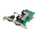 PCIe x1 AX99100 4-port DB9 RS232 Serial Adapter Card with 16950 UART