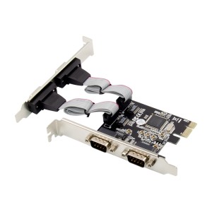 PCIe x1 MCS9904 4-port DB9 RS232 Serial Adapter Card with 16C550 UART PCIe x1 MCS9904 4-po...