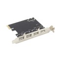 PCIe x1 4-port USB 2.0 Type-A USB Host Card