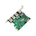 PCIe x1 3-Port USB 3.0 Type-A USB Host Card with Gigabit Ethernet LAN Card