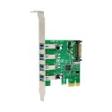 PCIe x1 4-port USB 3.0 Type-A USB Host Card with NEC720201 Chipset