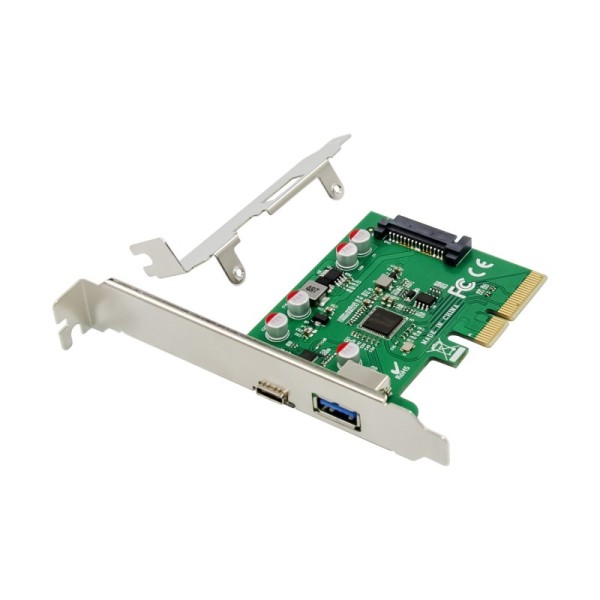 PCIe x4 2-port USB 3.1 Host Card, 1 USB-A & 1 USB-C Port