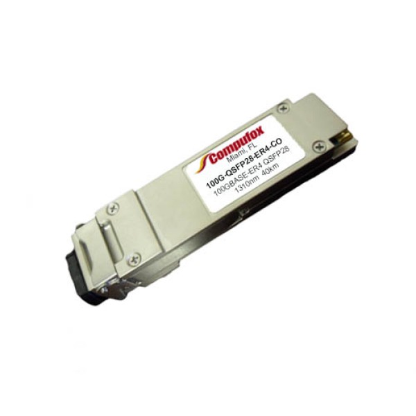 Brocade 100G-QSFP28-ER4 Compatible 100GBase-ER4 QSFP28 Transceiver (SMF, 1310nm, 40km, LC, DOM)