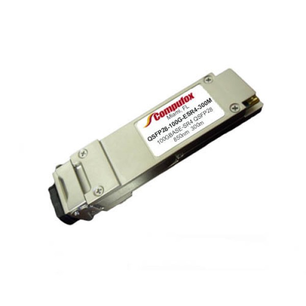 QSFP28-100G-ESR4-300M - 100GBase-SR4 QSFP28 Transceiver (MMF, 850nm, 300m, MPO, DOM)