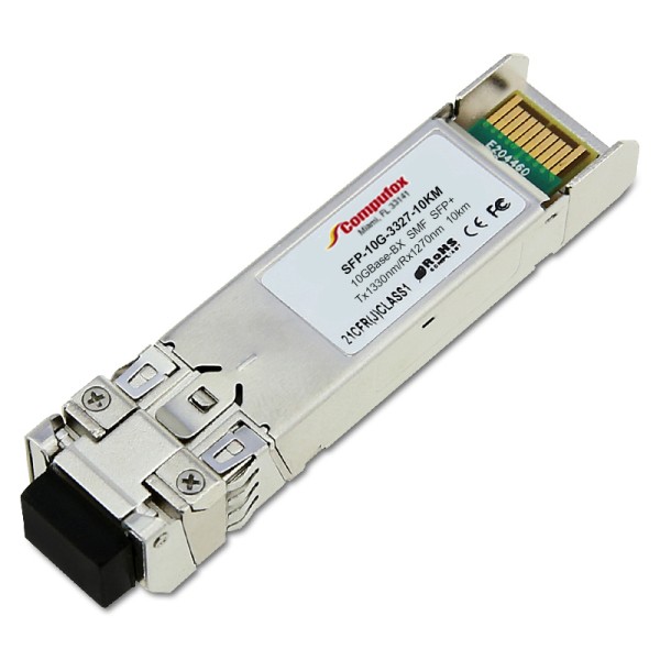 SFP-10G-3327-10KM - 10GBase-BX SFP+ Transceiver (SMF, Tx1330nm/Rx1270nm, 10KM, Simplex LC, DOM)