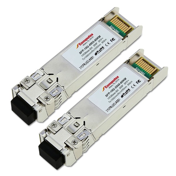 SFP-10G-BIDI-PAIR-80KM - Pair - 10GBase-BX SFP+ Transceivers (SMF, 80KM, Simplex LC, DOM)