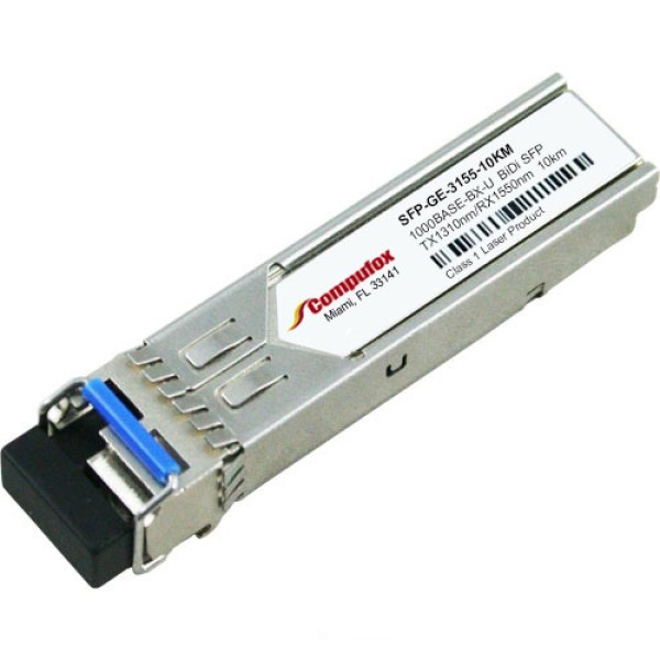 SFP-GE-3155-10KM - 1000Base-BX-U SFP Transceiver (SMF, Tx1310nm/Rx1550nm, 10km, LC, DOM)