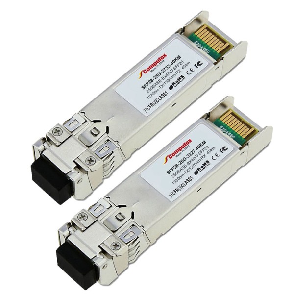 SFP28-25G-BIDI-PAIR-40KM - Pair - 25GBase-BX SFP28 Transceivers (SMF, 40KM, Simplex LC, DOM)