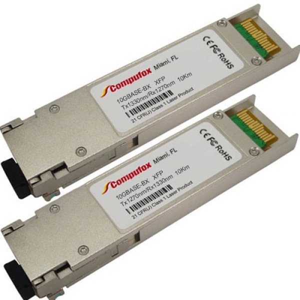 XFP-10G-BIDI-PAIR-10KM - Pair - 10GBase-BX XFP Transceivers (SMF, 10KM, Simplex LC, DOM)