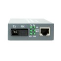 Single Fiber Fast Ethernet Standalone WDM / BiDi Fiber Media Converter, 1-port Fiber & 1-port RJ45, Tx:1310nm/Rx:1550nm, Singlemode, 20km