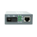 Single Fiber Fast Ethernet Standalone WDM / BiDi Fiber Media Converter, 1-port Fiber & 1-port RJ45, Tx:1550nm/Rx:1310nm, Singlemode, 20km