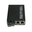 Single Fiber Fast Ethernet Standalone WDM / BiDi Fiber Media Converter, 1-port Fiber & 2-port RJ45, Tx:1310nm/Rx:1550nm, Singlemode, 40km