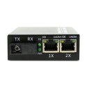 Single Fiber Fast Ethernet Standalone WDM / BiDi Fiber Media Converter, 1-port Fiber & 2-port RJ45, Tx:1310nm/Rx:1550nm, Singlemode, 40km