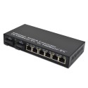 Dual Fiber 10/100Base-TX to 100Base-EX Fast Ethernet Standalone Fiber Media Converter, 2-port Fiber & 6-port RJ45, 1310nm Singlemode, 40km