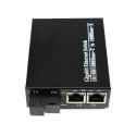 Single Fiber Gigabit Ethernet WDM / BiDi Fiber Media Converter, 1-port Fiber & 2-port RJ45, Tx:1550nm/Rx:1490nm, Singlemode, 80km
