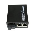 Single Fiber Gigabit Ethernet WDM / BiDi Fiber Media Converter, 1-port Fiber & 2-port RJ45, Tx:1550nm/Rx:1310nm, Singlemode, 20km