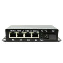 Single Fiber Gigabit Ethernet WDM / BiDi Fiber Media Converter, 1-port Fiber & 4-port RJ45, Tx:1310nm/Rx:1550nm, Singlemode, 40km