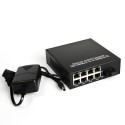 Single Fiber Gigabit Ethernet WDM / BiDi Fiber Media Converter, 1-port Fiber & 8-port RJ45, Tx:1310nm/Rx:1550nm, Singlemode, 20km