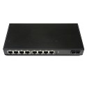 Dual Fiber 10/100/1000Base-TX to 1000Base-EX Gigabit Ethernet Standalone Fiber Media Converter, 1-port Fiber & 8-port RJ45, 1310nm Singlemode, 40km