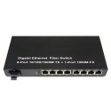 Dual Fiber 10/100/1000Base-TX to 1000Base-EX Gigabit Ethernet Standalone Fiber Media Converter, 1-port Fiber & 8-port RJ45, 1310nm Singlemode, 40km